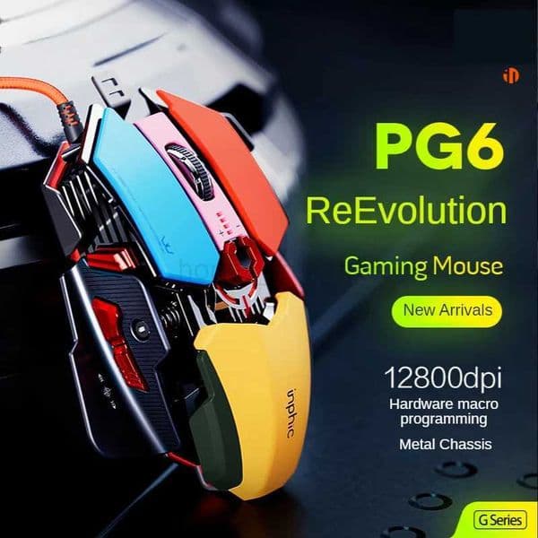 PG6 Computer Mouse USB Wired Gaming Mice RGB Silent Mouse 5500 DPI Mechanical Mouse With 9 Button For PC Laptop Pro Gamer M250403