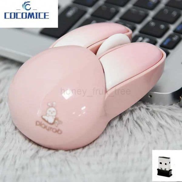 M6 Wireless Mouse Mute Rabbit Cute Girl Office Laptop Portable Raton inalambrico pink green yellow blue miceM240725