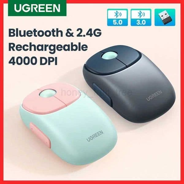 UGREEN Wireless Mouse Bluetooth 5.0 3.0 2.4G Rechargeable Mouse 4000 DPI Charging Bluetooth Mouse For MacBook iPad Tablet LaptopM240725