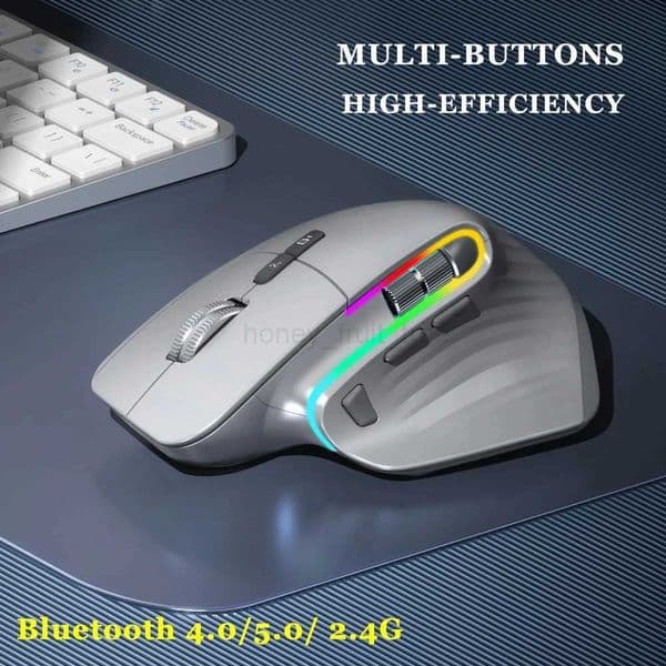 Wireless Gaming Mouse Bluetooth 2.4G Tri-mode Mouse Mute Mice Ergonomic USB-C RGB Rechargeable 5DPI For Laptop PC Tablet MacbookM240725