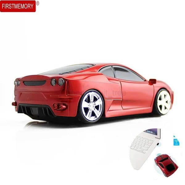 Wireless Computer Mouse New Mini Sports Car Mice 2.4Ghz Optical Gaming Mause with LED Flashing Light for PC Laptops NotebookM240725
