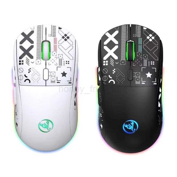 Bluetooth-compatible 2.4G- Wireless Mouse RGB Light For Computer Laptop Pad-Mice C1FDM240725