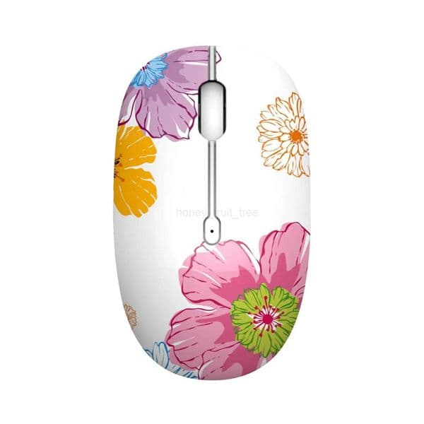 Rechargeable Women Mouse 2.4GHz 1600DPI Cartoon Butterfly Flower Animal Insect Pattern Wireless MouseM240725