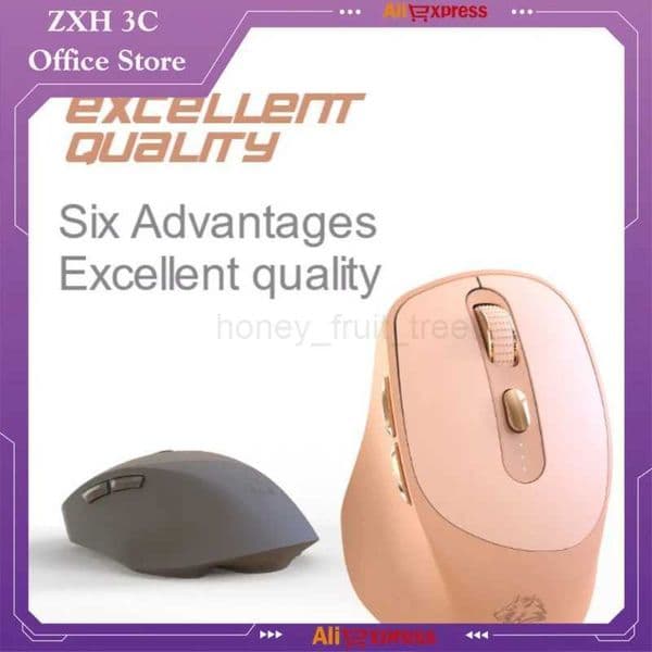Free Wolf X7 Silent Mouse 4000dpi Power Display Wireless Bluetooth Dual Mode Rechargeable Office Game Laptop Desktop PeripheralM240725