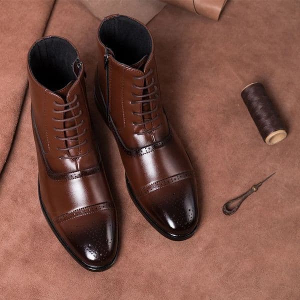 Mens Winter Warm Men Boots Lace Up Versatile Male Leather Shoes Business Ankle Boot Big Size 39-47 Footwear 240926