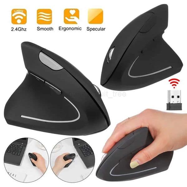 Useful 1200 DPI Switch Vertical Mice Ergonomic 6 Buttons Wireless MouseM240725
