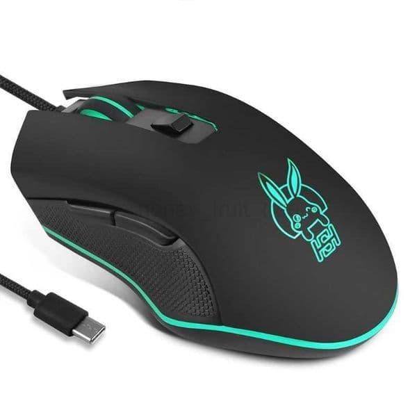 Rabbit RGB Wired Gaming Mouse Wired USB Luminous Mouse Game Macro Programming 2400 DPI Wired Optical Gamer MouseM240725