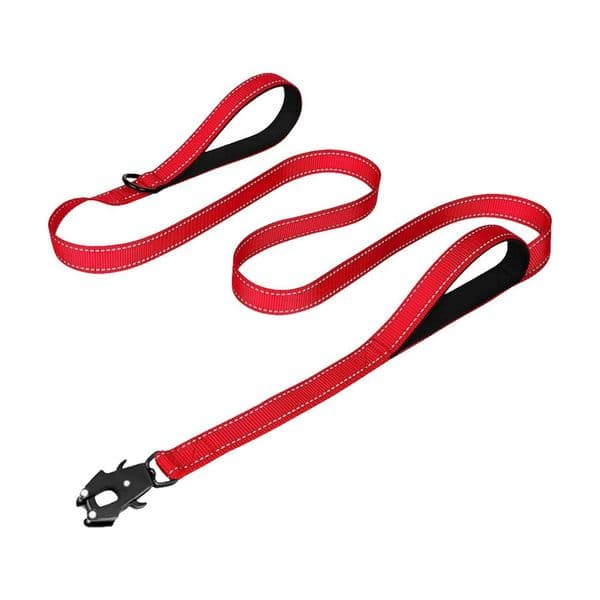 Heavy Duty Dog Leash- Nylon reflective dog leash with Soft Padded 2 Handle Auto Lock Frog Clip Outdoor dog leashL240725