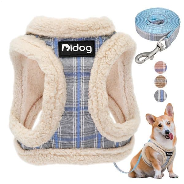 Winter Pet Dog Harness Soft Puppy Cat Leash Set Warm Dogs Clothes No Pull Adjustable Vest For Small French Bulldog 240724