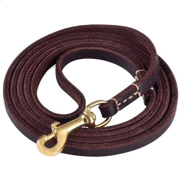 130cm180cm Comfortable Genuine Leather Dog Leash Traction Rope for Small to Medium Dogs Training and Walking Brown Red Green 240724