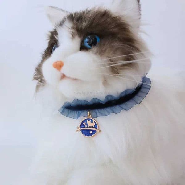 Lace lace photoshoot ins styal Cat Collar Safety moon cat Small Dog Tie Adjustable Neck Strap for Puppy Kittens pet NecklaceL240725L240725