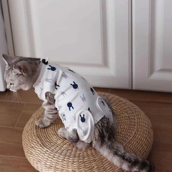 Cotton Pet Surgery Rehabilitation Clothing Post-Operative Cat Clothes Cat Recovery Protection Suit Kitten Vest Cat AccessoriesBk270726