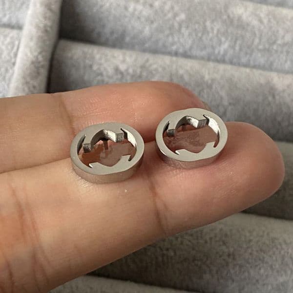 20 Mix Styles Cute Size Luxury Designer Studs Titanium Steel G Letter Couple Earrings For Men Women Wholesale