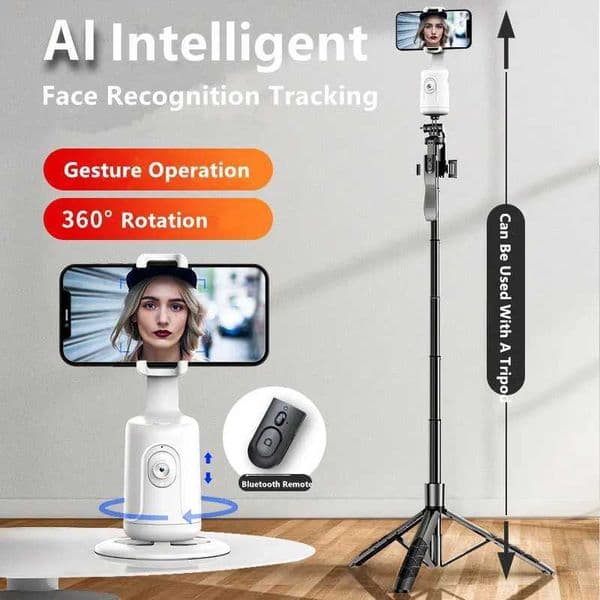 New Auto Face Tracking 360Rotation Smart AI Phone Follow-Up Gimbal Stabilizer Selfie Stick Tripod for Cell Phone Video Vlog LiveM240719