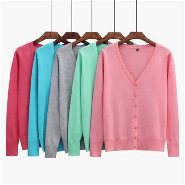 Oversize Solid Knitted Cardigans Women Female Jacket Coat Long Sleeve Casual V-Neck Tops Sweaters Red Black XXL 3XL 4XL 5XL 240726