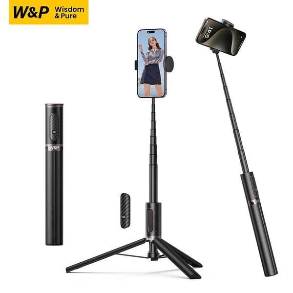 W P Selfie Stick Wireless Tripod Stand Bluetooth Remote Extendable Tripod for iPhone 15 14 Mobile Phone Tiktok Live StreamiM240719