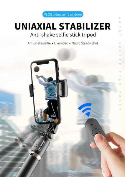 Wireless Mobile Video 1-Axis Gimbals Stabilizer Bluetooth Selfie Stick Tripod For Smartphone Live Vertical Shooting Bracket M240719
