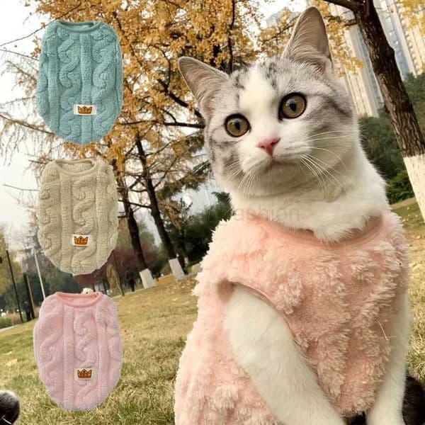 Cat Fleece Sweatshirt Autumn Winter Warm Clothes For Small Medium Dogs Cats Kitten Outdoor Jacket Coat Pet Chihuahua SweaterB270726