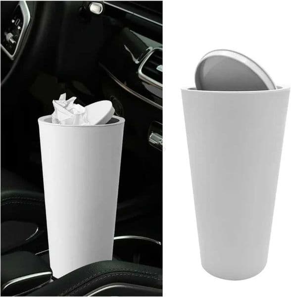 Car Trash Can Bin with Lid Waterproof Leakproof Auto Cup Holder Garbage Storage Box Organizer Vehicle Home Office Car AccessorieB240726