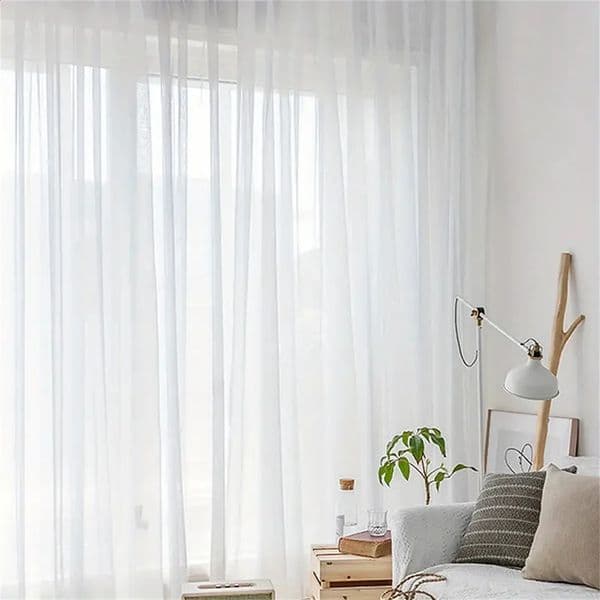 2025 new 1PC Voile White For Living Bedroom Kitchen Coffee Rod Pocket Sheer Curtain for House Room Decor