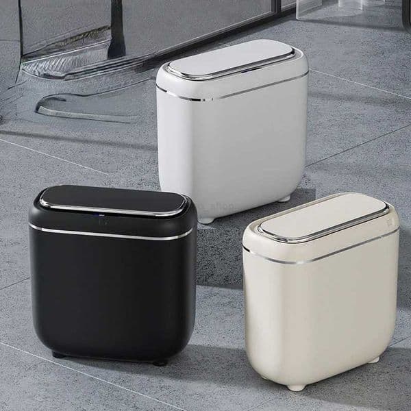 14L Smart Sensor trash can With Display Type-C Recharging Automatic Wastebin For Bathroom Kitchen Toilet Wastebasket Smart homeB240726
