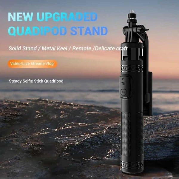 Portable Selfie Stick with Detachable Wireless Remote Control Extendable Lightweight Mobile Phone Stand for IOS/AndroidM240719