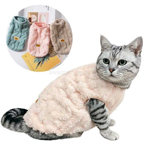 Soft Cozy Cat Clothes Autumn Winter Warm Fleece Sweatshirt for Small Dogs Puppy Kitten Jacket Coat Pet Sphynx Costume SweaterBk270726