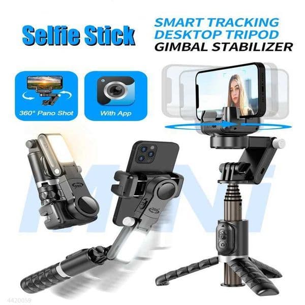 Roreta New Uniaxial Gimbal Stabilizer Tripod Foldable Wireless Selfie Stick Monopod Stabilizer With Bluetooth Shutter Fill LightM240719
