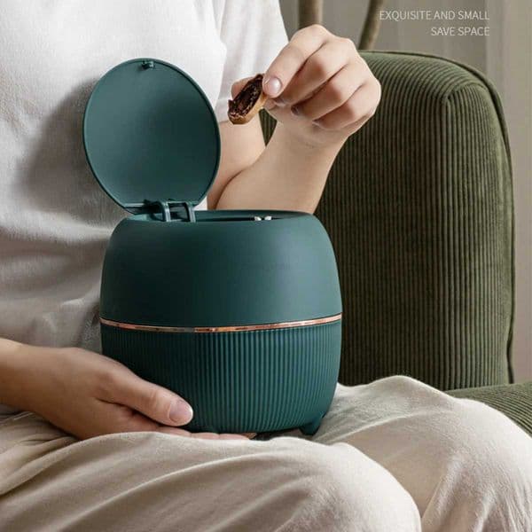 Desktop Garbage Bin Wastebasket Home Appliance Nordic Style Creative Pressing Type Trash Can Office Household Mini Recycle BinB240726