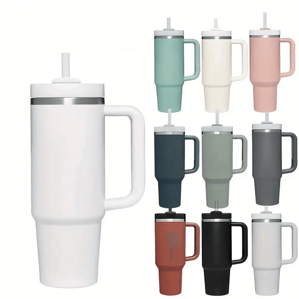 2026 1Pc H2.0 40Oz Stainless Steel Tumblers Cups perfume With Silicone Handle Lid And Straw 2Nd Generation Car Mugs cologne Vacuum Insulated Water Bottles Free