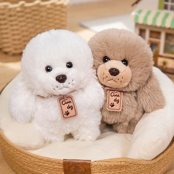 Kawaii Fluffy Puppy Stuffed Animals Plushies Toys Cute Soft Plush Dog Doll Gift for Baby Kids Girls Birthday Bed Sofa Car Decor 240722