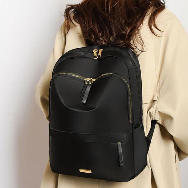 Oxford backpack womens business laptop travel solid color school 240726