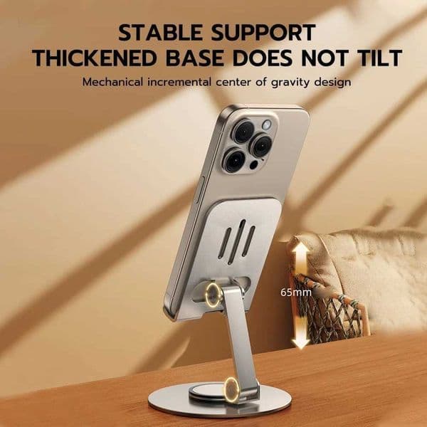 Alloy Material Mobile Phone Holder New Damping Design Hollow Heat Dissipation Desktop Stand 360 Rotation Cup Dolly Flat BracketM240725