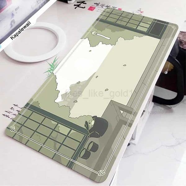 Cute Mouse Pad Gamer Mause Green Office Desk Mat XL Computer Deskmat 300x800 Mousepad Kawaii Office Accessories Pc Table Rug XxlM240727