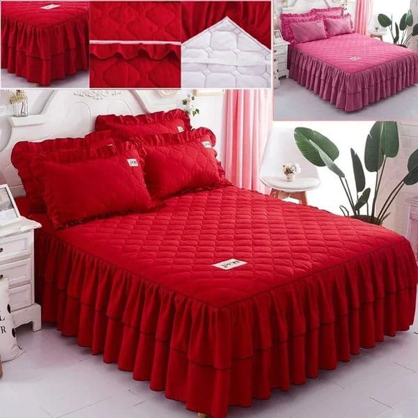 Solid Color Elastic Thickened Velvet Bunk Mattress Protective Cover Bedding Non-Slip Breathable King Skirt Individual Pillowcase 240726