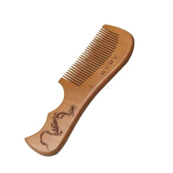 Hot Sale Anti-Static Comb Natural Peach Solid Wood Comb Engraved Peach Wood Healthy Massage Hair Care Tool Beauty AccessoriyM240727