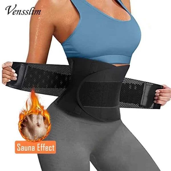 Vensslim Women Sweat Waist Trimmer Belt Waist Trainer Slimming Body Shaper Corset Sauna Girdles Workout Belly Fat Burner BandL240727