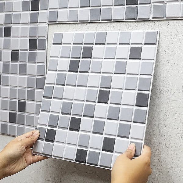 10 Pcs Selfadhesive 3D Wallpaper Peel and Stick Backsplash Wall Tiles Mosaic Texture Waterporrf Wallpapers 1181 240727