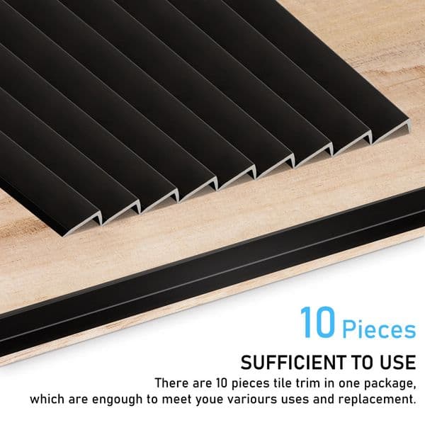 10pcs 12 Inch Peel And Stick Aluminum Tile Trim Metal Lshaped Protective Wall Corner Strip Decorative Kitchen Backsplash 240727