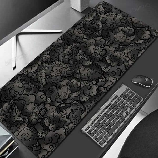 Japan Clouds Deskmat Black Carpet Large Gaming Mousepad Laptop Kawaii Computer Offices Mouse Pad Playmat Mouse Mats AccessoriesM240727