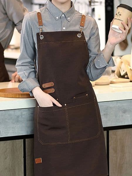 2026 Waterproof Oil-Proof Household Kitchen For Men And Women Fashion Bib Work Clothes Resistant To Dirt Apron Coffee Color 240726 Free Shipping