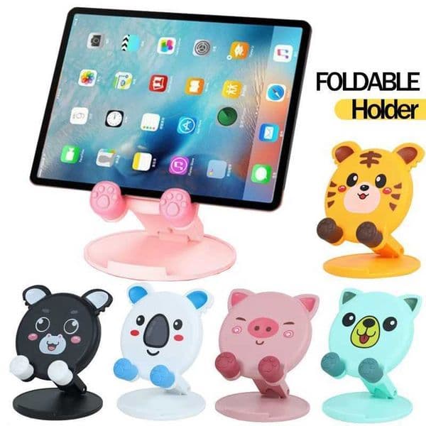 Foldable Animal Desktop Phone Holder for IPhone Samsung Mobile Phone Tablet Stand Adjustable Cartoon Phone Bracket StandsM240725