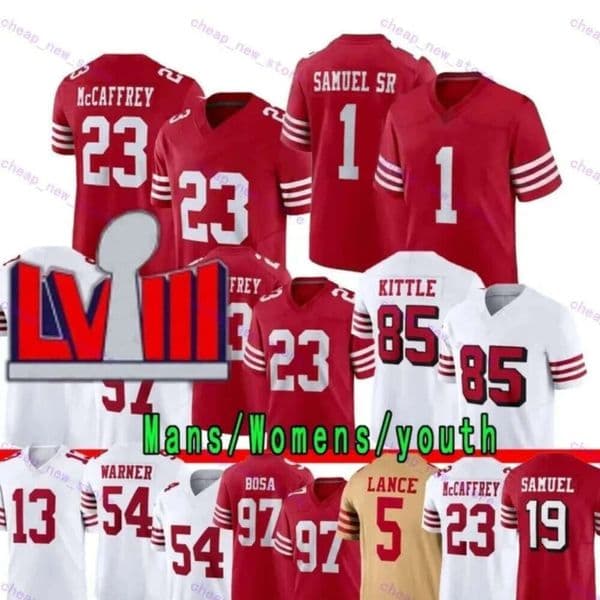 Christian McCaffrey Deebo Samuel Football Brock Purdy Nick Bosa George Kittle Fred Warner Jerry Rice Montana Talanoa Hufanga Trent Williams Brandon Aiyuk
