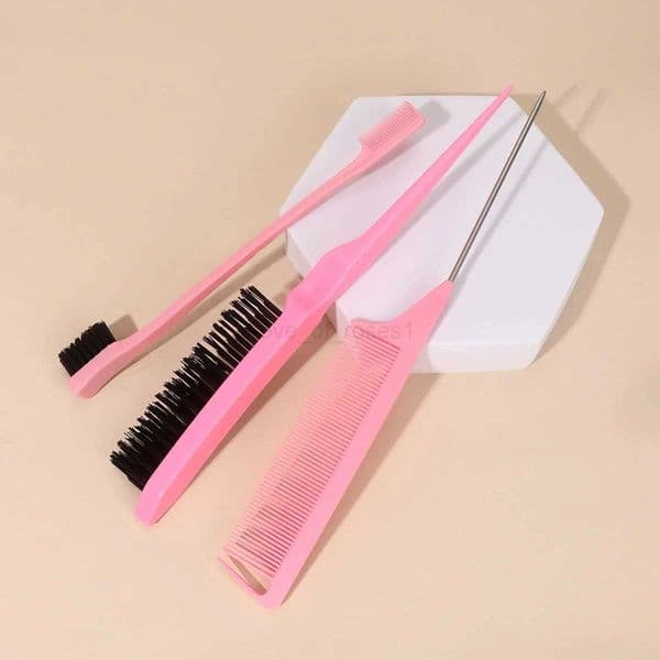 3pcs/set Double Sided Hair Edge Brush Set Hair Styling Comb Control Brush Accessories Hairline Brush Comb Styling Partition CombM240727
