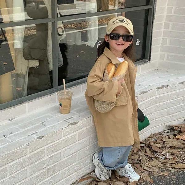 Girls windproof jacket made of cotton popular in spring and summer of 2023 high-quality windproof childrens clothing for childrenW240726
