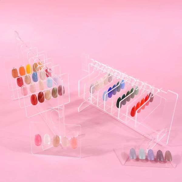 2 Kinds False Nail Color Showing Shelf Acrylic Transparent Nail Art Storage Rack Works Display Chart Korean Style Manicure Tools 240719