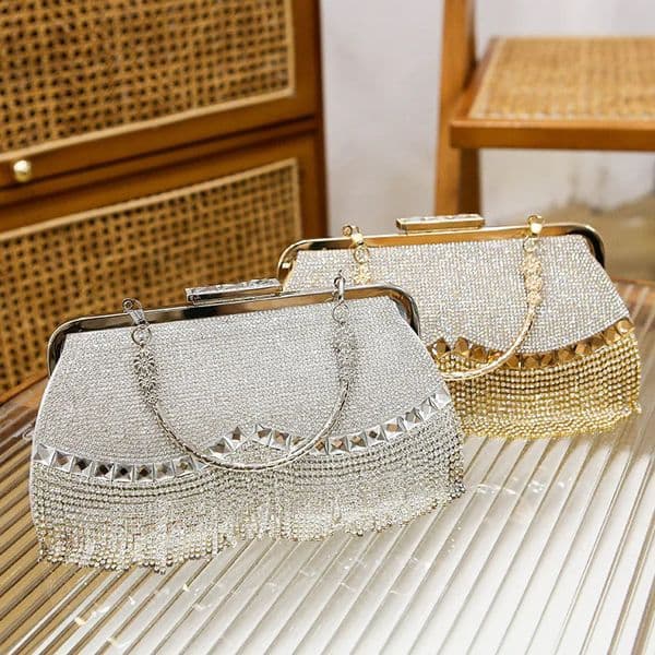 Fashion Rhinestone Clutch Womens Evening Bags Bling Day Clutches Gold Wedding Purse Female Handbag Shoulder Package Bolsos 240729