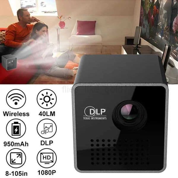 New WIFI Wireless Pocket DLP Mini Portable Projector 40 Ansi lumens Micro Miracast DLNA Video Projector UNIC P1 + H WifiM240729