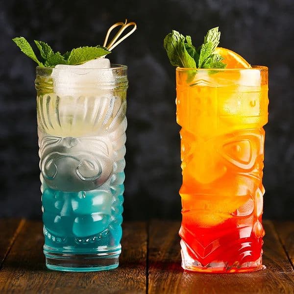 500ml Grimace Cup Hawaiian Cocktail Tiki Juice Glass Ceramic Tiki Mug Creative Porcelain Beer Wine Mug Cup Bar Mugs 240729
