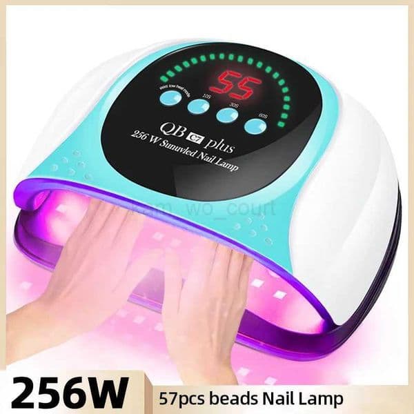 256W UV LED Red Light Nail Lamp 57LEDs Nail Polish Gel Drying Lamp Professional Drying Gel For Manicure Lamp With Motion SensorM240729